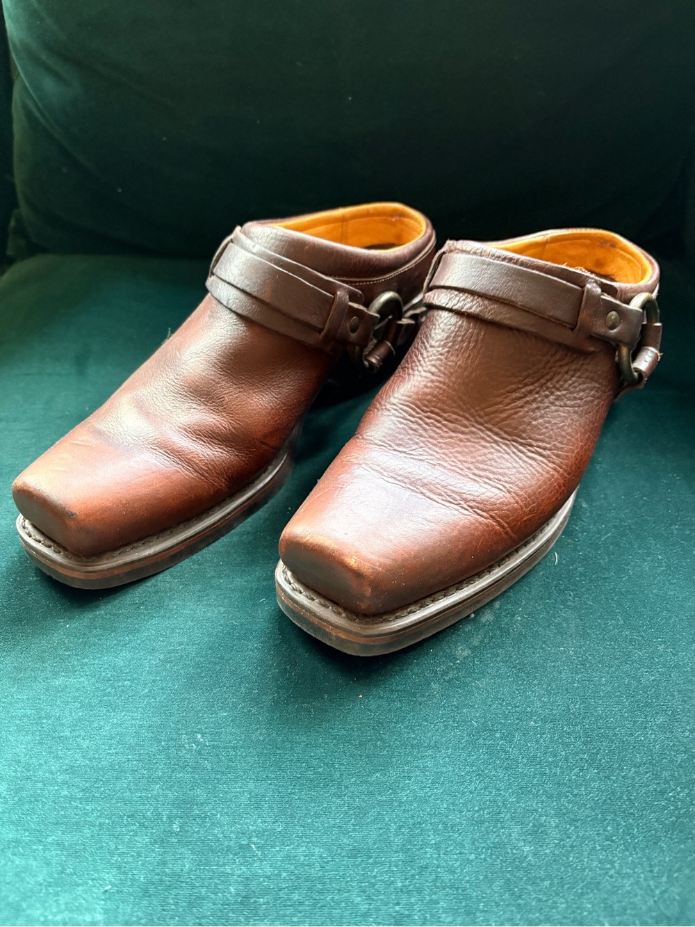 Frye Women’s Leather Belted Harness Slip-On Mule